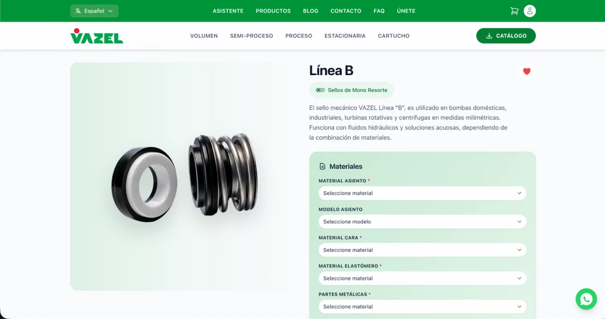 Elige un producto y sus opciones
